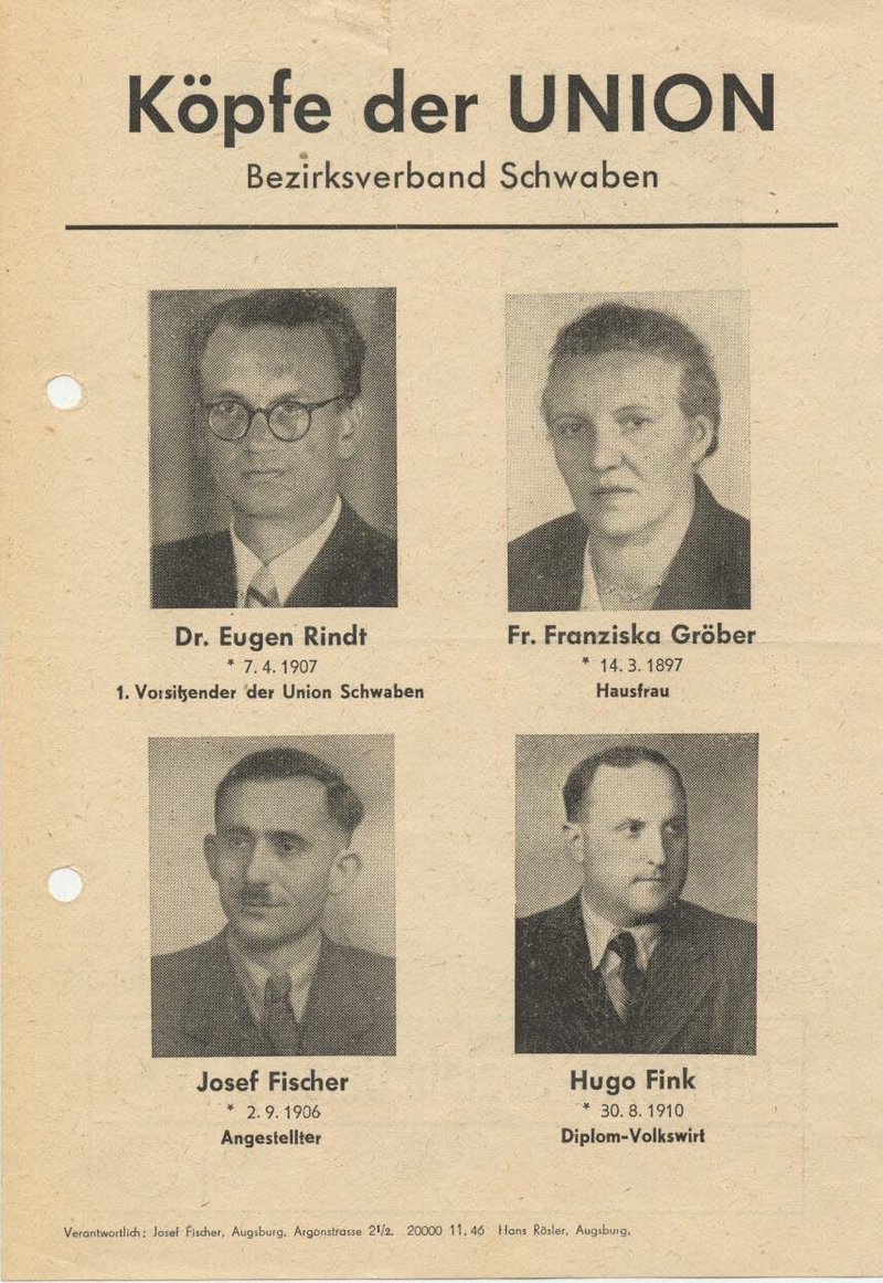 Josef Fischer (Flugblatt für die Landtagswahl 1946)