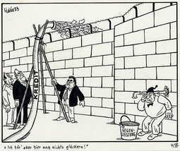 Karikatur von Herbert Kolfhaus vom 4.7.1983 zum Milliardenkredit an die DDR