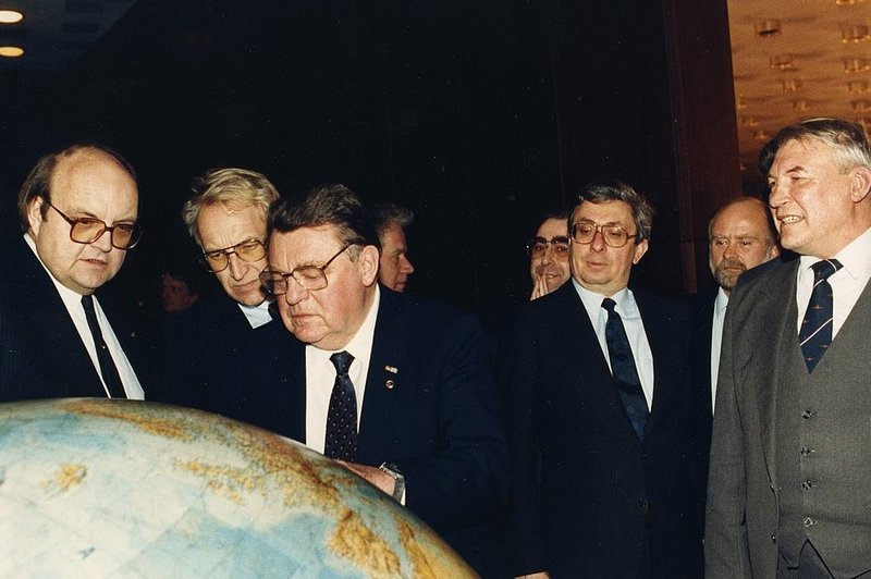 Wilfried Scharnagl und Edmund Stoiber mit Franz Josef Strauß zu Besuch in der Sowjetunion 1987