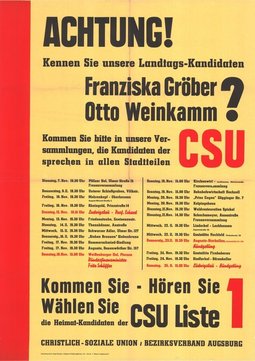 Plakat für die Landtagswahl 1950