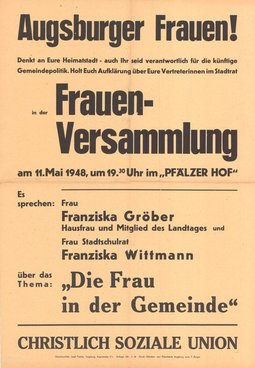 Plakat für die Kommunalwahl 1948