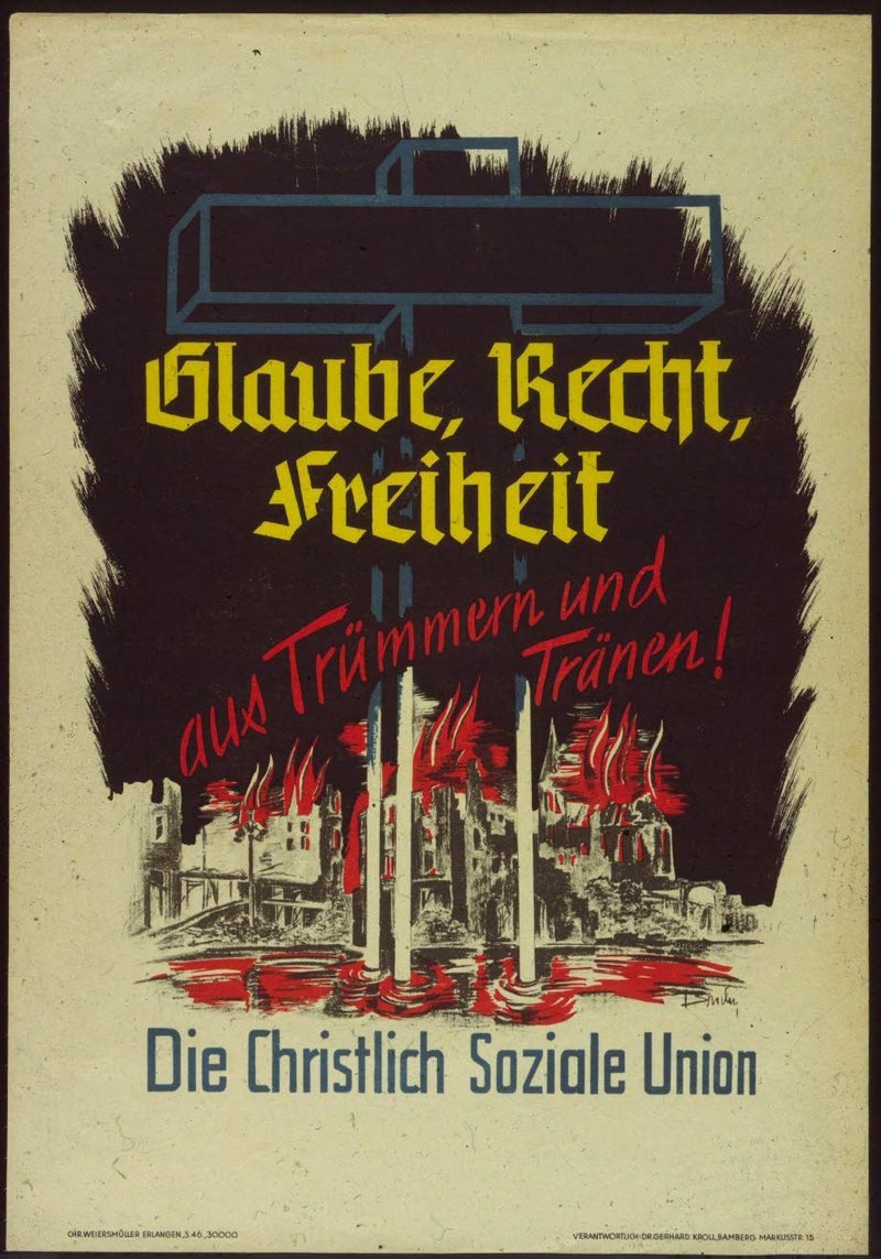 CSU-Plakat zu den Wahlen 1946, Bamberg