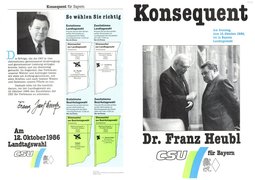 Flugblatt zur Landtagswahl 1986