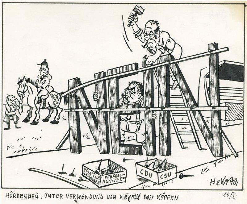 Zeichnung „Hürdenbau, unter Verwendung von Nägeln mit Köpfen“ vom 10.01.1972.