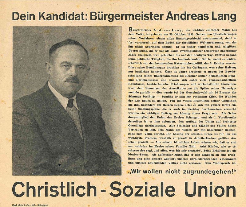 Flugblatt zur Landtagswahl 1946