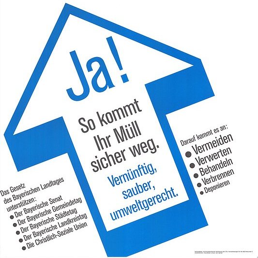 Plakat zum Volksentscheid über das Bayerische Abfallwirtschaftsgesetz 