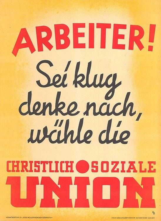 Plakat zur Landtagswahl 1946