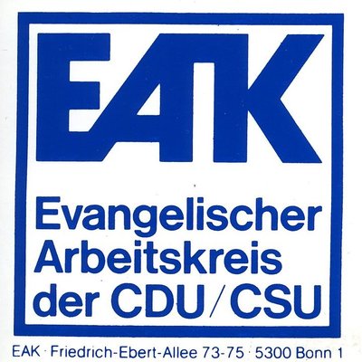 Aufkleber des EAK der CDU/CSU von 1995