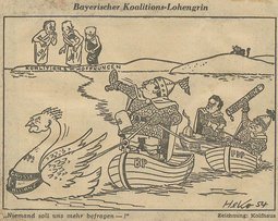 Die Koalition aus BHE, Bayernpartei und FDP ist perfekt; die CSU muß trotz ihrer sensationellen 38,8 % auf die Oppositionsbank und einem neuen Ministerpräsident Hoegner das Feld überlassen.
