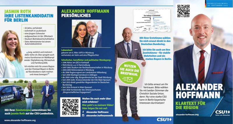 Alexander Hoffmann (Flyer für die Bundestagswahl 2021)