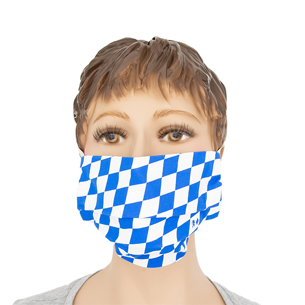 Mund-Nasen-Bedeckung mit bayerischen Rauten
