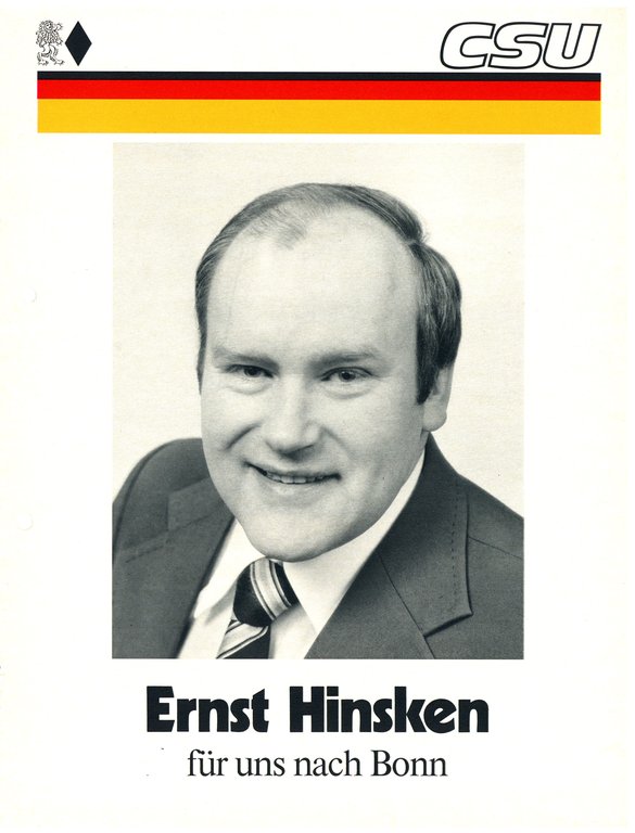 Ernst Hinsken (Auszug Wahlprospekt für die Bundestagswahl 1983)