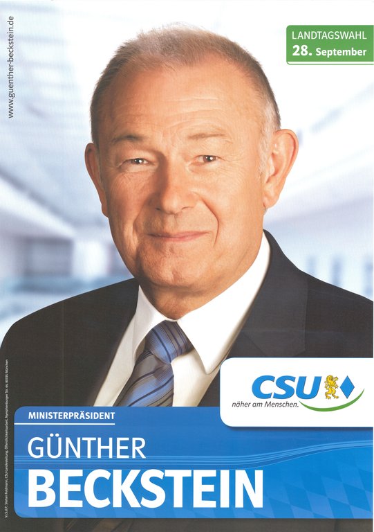 Günther Beckstein - Plakat für die Landtagswahl 2008