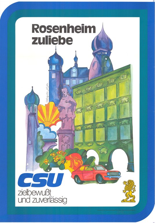 Plakat zur Kommunalwahl 1972 aus Rosenheim